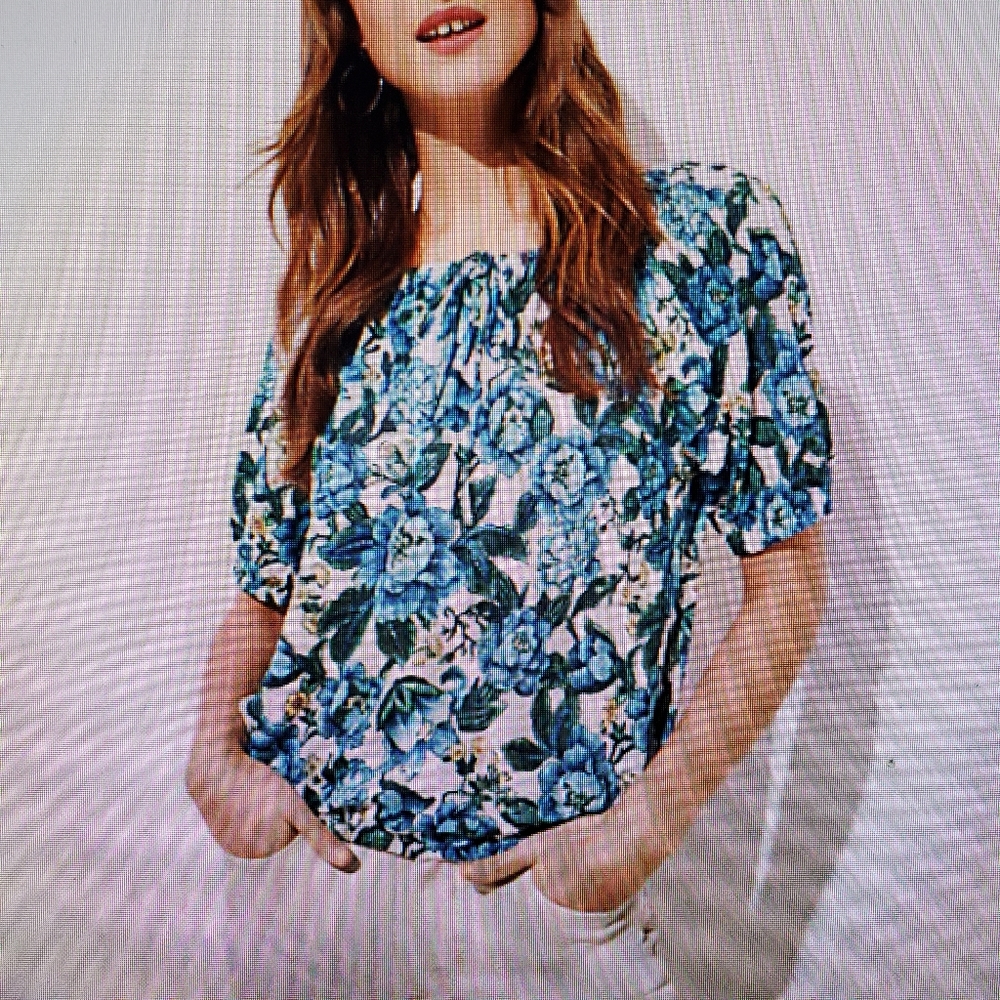 LOFT Floral Linen Tee